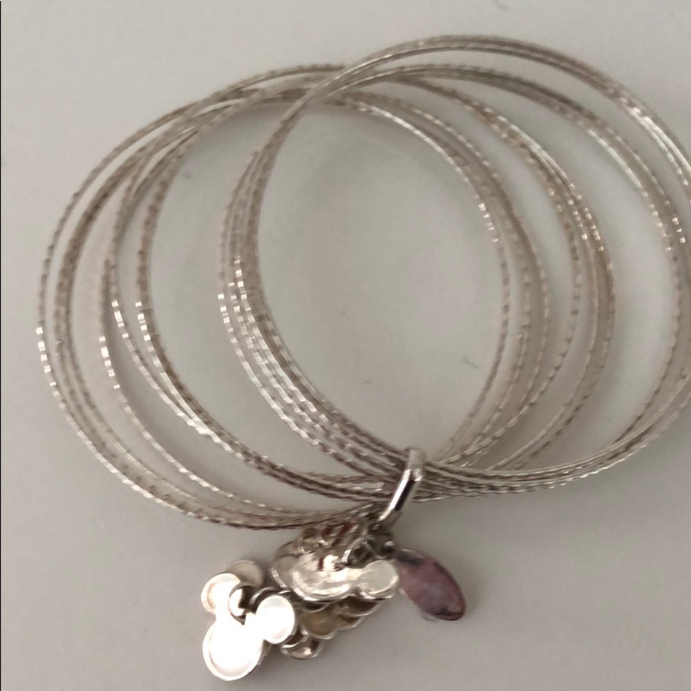 SILVER DISNEY MICKEY MOUSE BANGLES - Picture 1 of 8